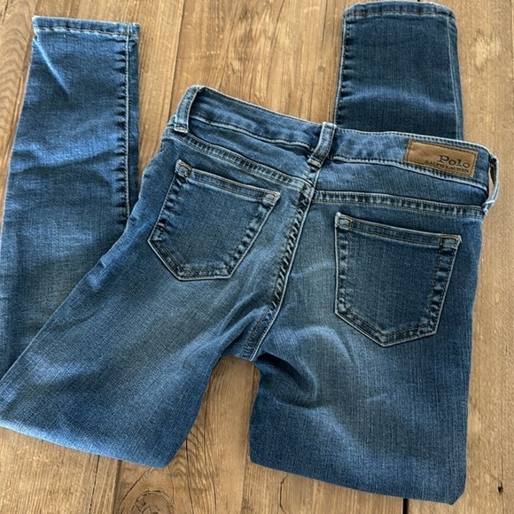 Polo Ralph Lauren Little Girls Aubrie Denim Leggings Size 8 - Picture 3 of 5